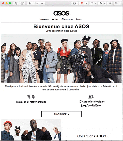 ALT text: ASOS email example (images loaded)