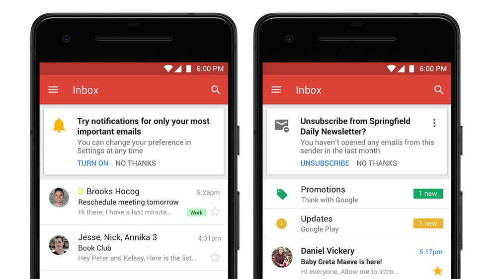 Notifications et désabonnement facile : deux fonctionnalités à surveiller dans le nouveau Gmail